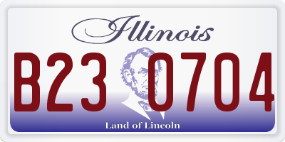 IL license plate B230704