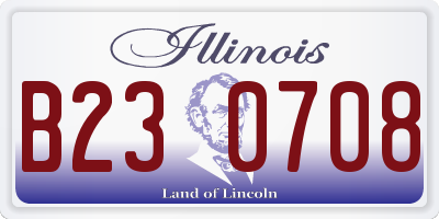 IL license plate B230708