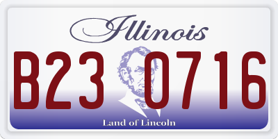 IL license plate B230716