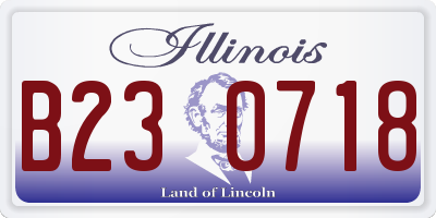 IL license plate B230718