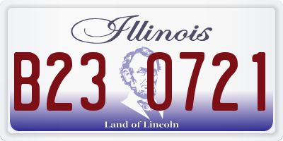 IL license plate B230721