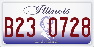IL license plate B230728