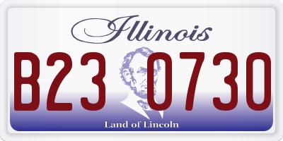 IL license plate B230730