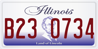 IL license plate B230734