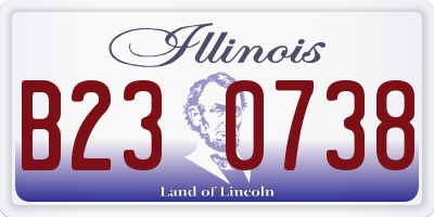 IL license plate B230738