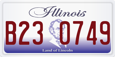 IL license plate B230749