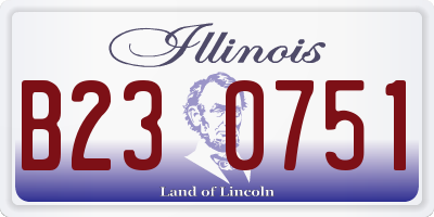 IL license plate B230751
