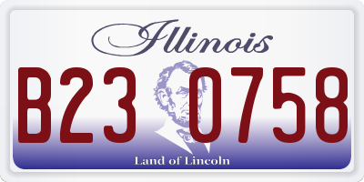 IL license plate B230758
