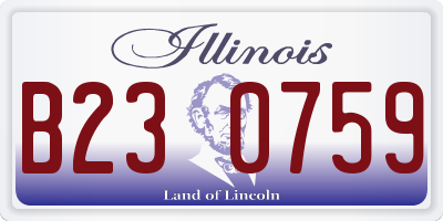 IL license plate B230759