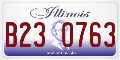 IL license plate B230763