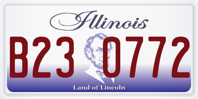 IL license plate B230772