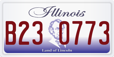 IL license plate B230773