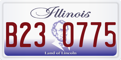 IL license plate B230775