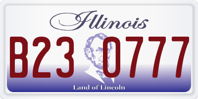 IL license plate B230777