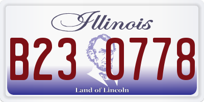 IL license plate B230778