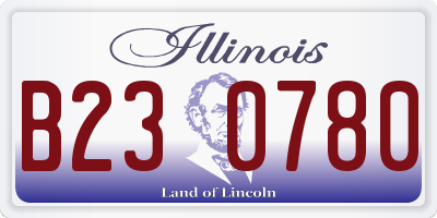 IL license plate B230780