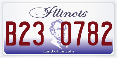 IL license plate B230782
