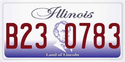 IL license plate B230783