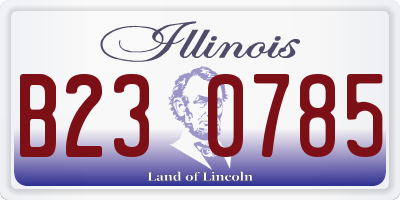 IL license plate B230785