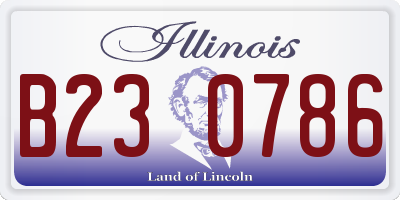 IL license plate B230786