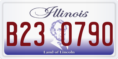 IL license plate B230790