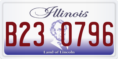IL license plate B230796