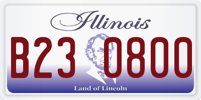 IL license plate B230800