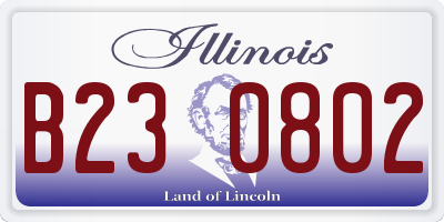 IL license plate B230802