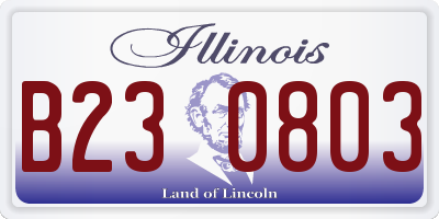 IL license plate B230803