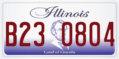 IL license plate B230804