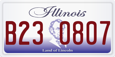 IL license plate B230807