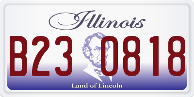 IL license plate B230818