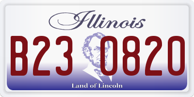 IL license plate B230820
