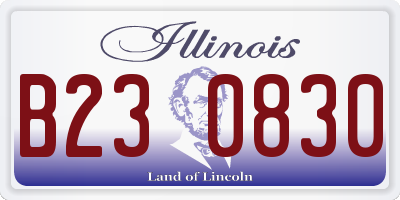 IL license plate B230830