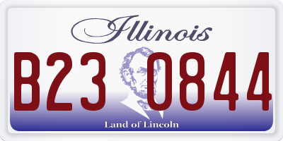 IL license plate B230844