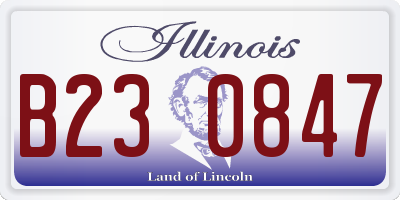 IL license plate B230847