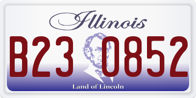 IL license plate B230852