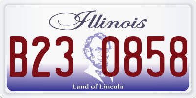 IL license plate B230858
