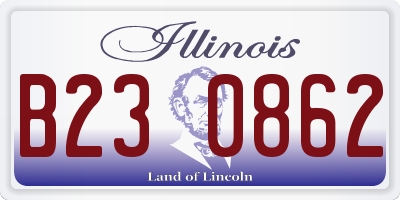 IL license plate B230862