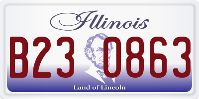 IL license plate B230863