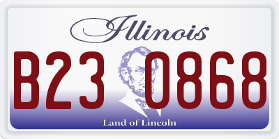IL license plate B230868