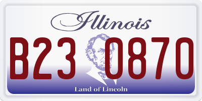 IL license plate B230870