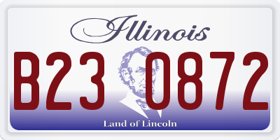 IL license plate B230872