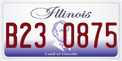 IL license plate B230875