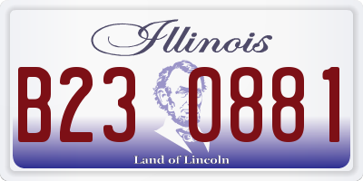 IL license plate B230881