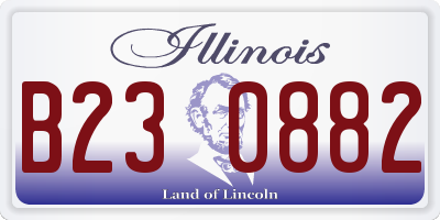 IL license plate B230882
