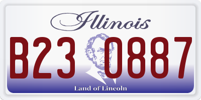 IL license plate B230887