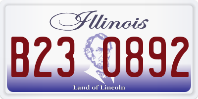 IL license plate B230892