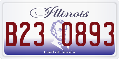 IL license plate B230893