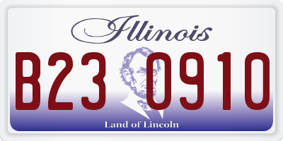 IL license plate B230910